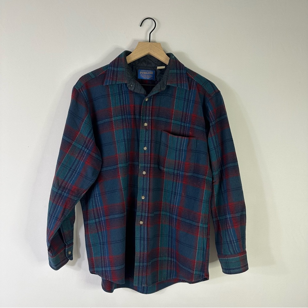Pendleton Men's Vintage 100% Wool Flannel Button Up Shirt Size Large